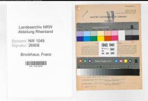 Entnazifizierung Franz Brockhaus , geb. 25.08.1901 (Verkaufsleiter)