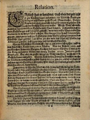 Relation und ... Erzehlung ... Georgen Woroczky, welcher ... von Constantinopel ... in Polen widerumb ... angelangt