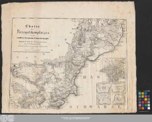 Charte des Kriegsschauplatzes von den niedern Donau bis Constantinopel : Bearbeitet nach der Zusammentragung des K. P. Generalstabes und nach anderen zuverlässigen Hülfsmitteln