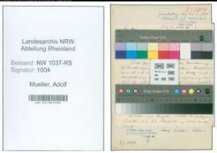 Entnazifizierung Adolf Mueller , geb. 17.07.1899 (Lehrer)