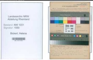 Entnazifizierung Helene Bickert , geb. 05.12.1895 ()