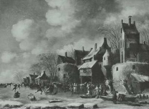 Eisbelustigung unter der Stadtmauer