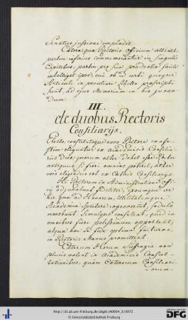 [fol. 35] De duobus rectoris consiliariis