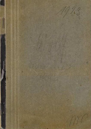 Skizzenbuch Sommer 1923