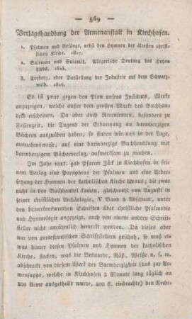 569 [Rezension] Verlagshandlung der Armenanstalt in Kirchhofen