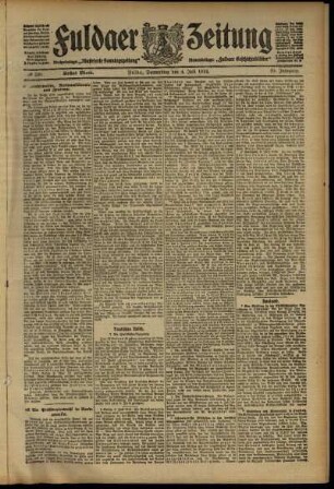 Erste Ausgabe vom Donnerstag, den 04. Juli 1912.