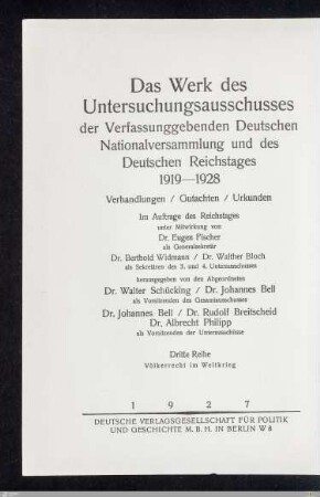 Titelblatt der Reihe