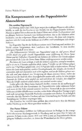 Ein Kompetenzstreit um die Poppenbütteler Alsterschleuse