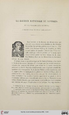 2. Pér. 29.1884: La Galerie Nationale de Londres et la Vierge aux Rochers : à propos d'une nouvelle publication