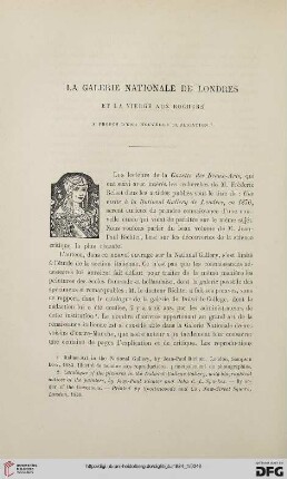 2. Pér. 29.1884: La Galerie Nationale de Londres et la Vierge aux Rochers : à propos d'une nouvelle publication