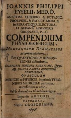 Compendium physiologicum