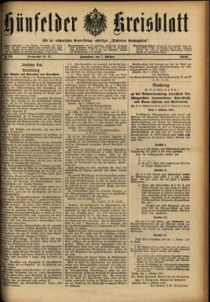Ausgabe vom Samstag, den 07. Oktober 1916.