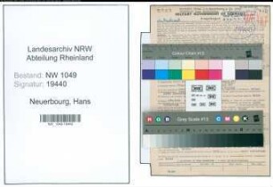 Entnazifizierung Hans Neuerbourg , geb. 13.03.1888 (Kaufmann)