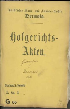 Giessenbier, Johann und Bertold Schrameier gegen Lubbert Wasserhols Gläubiger - Verschriebene Güter