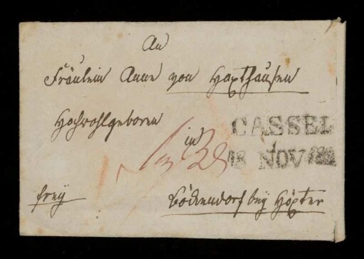 Brief von Charlotte Amalie Grimm an Anna von Arnswaldt