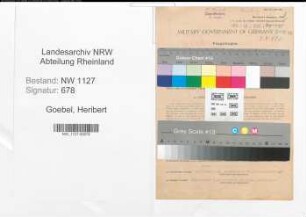 Entnazifizierung Heribert Goebel , geb. 10.05.1905 (Postschaffner)