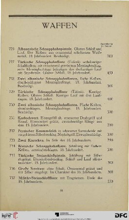 Waffen (Nr. 726-744)