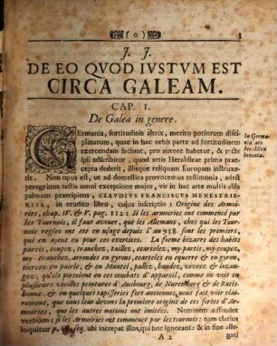 De Eo Qvod Ivstvm Est Circa Galeam