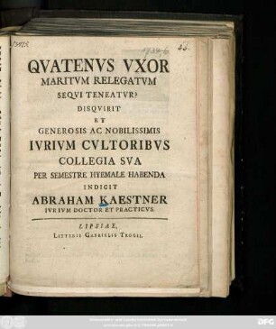 Qvatenvs Vxor Maritvm Relegatvm Seqvi Teneatvr?