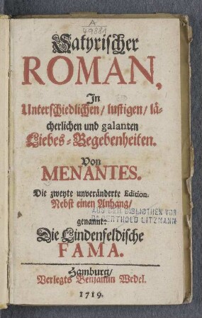 Satyrischer Roman.