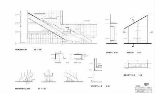 Stuttgart Schwabstraße: Wandabwicklung, Detail Schaltschrank von Treppenanlage H 87/88 Bahnsteig Treppenanlage
