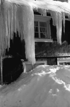 Hinterzarten: Eiszapfen am alten Schwarzwaldhof; Hotel Adler