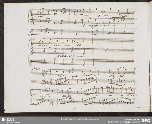 Aria: Da que Lumiche nel seno
