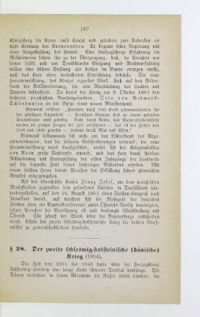 § 38. Der zweite schleswig-holsteinische (dänische) Krieg (1864)