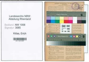 Entnazifizierung Erich Kitlas , geb. 23.06.1901 (Redakteur)