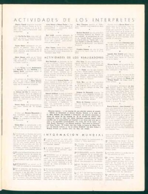 Actividades de los intérpretes