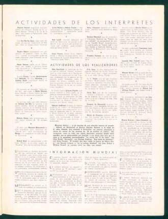 Actividades de los intérpretes