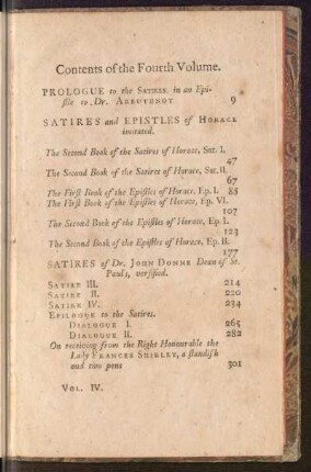 Contents of the Fourth Volume