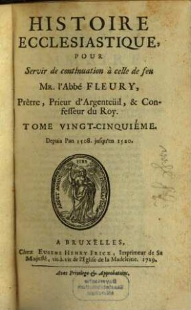 Histoire Ecclesiastique. 25, Depuis l'an 1508. jusqu'en 1520.