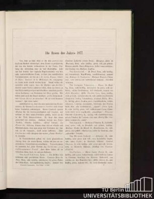 Die Rosen des Jahres 1877.