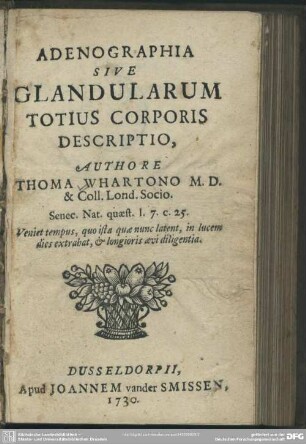 Adenographia Sive Glandularum Totius Corporis Descriptio