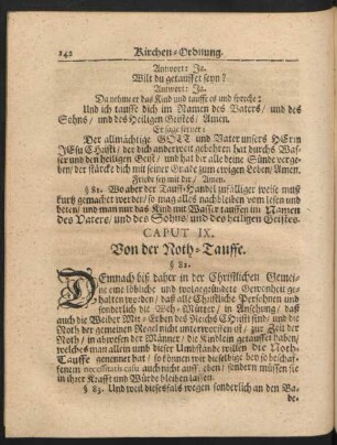 Caput IX. Von der Noth-Tauffe.