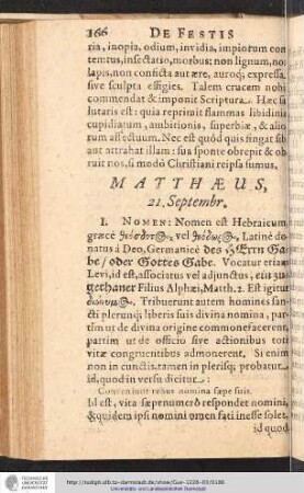 Matthæus, 21. Septembr.