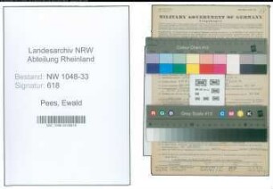 Entnazifizierung Ewald Pees , geb. 24.02.1904 (Lehrer)