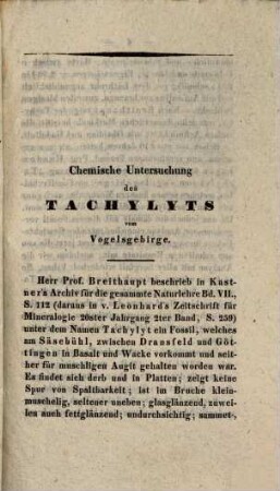 Chemische Untersuchung des Tachylyts vom Vogelsgebirge : Eine Inaug.-Diss.