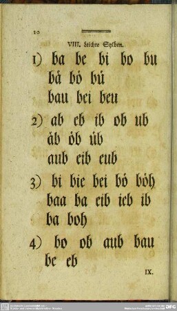 VIII. Leichte Sylben