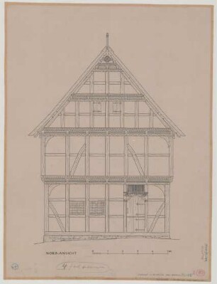 Brakelsiek bei Schwalenberg (Kreis Detmold): Hof Klinkemeyer. Leibzucht (Nordansicht)