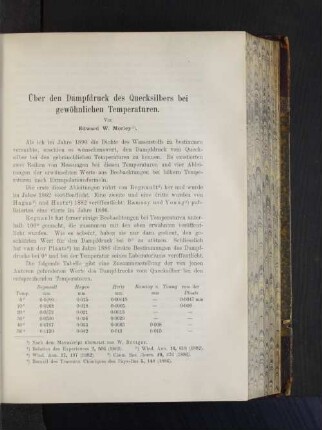 Über den Dampfdruck des Quecksilbers bei gewöhnlichen Temperaturen