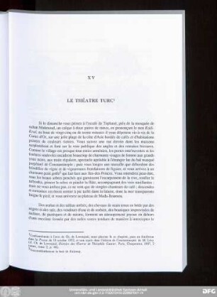 XV Le Théatre Turc