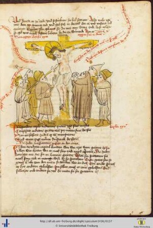 [67r - 69v] Christus wird am Kreuz verspottet.