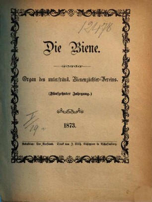 Die Biene. 15. 1873
