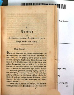 Verhandlungen der Gesellschaft des Vaterländischen Museums in Böhmen. 12. 1834