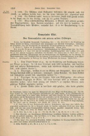 Neunzehnter Titel. Von Armenanstalten und anderen milden Stiftungen