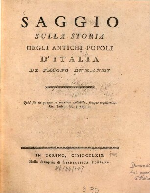 Saggio sulla storia degli antichi popoli d'Italia