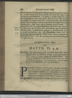 Observatio XIIX. Ad Matth. VI. 1. 2.