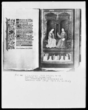 Lateinisches Gebetbuch mit Kalendarium — Christus und Maria im Himmel thronend